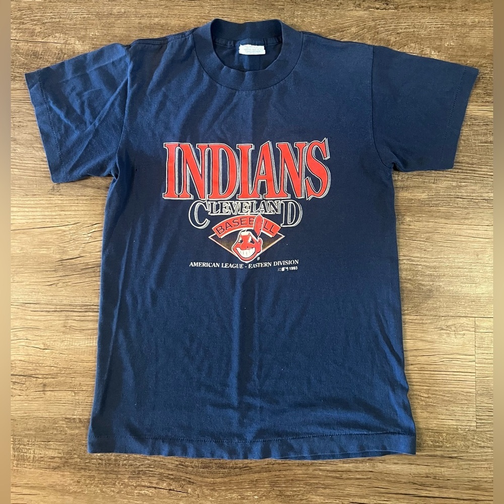 VINTAGE Cleveland Indians T-Shirt Size S Single Stitch Chief Wahoo 1993‎ H13